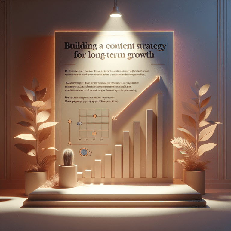 Visuele weergave van contentmarketing strategie met groeiende grafiek voor ploko.nl