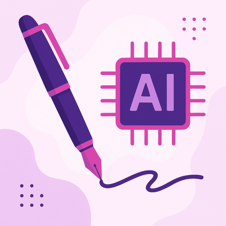 Business illustration clearly visualising AI Copywriting, without text or logo | Ploko.nl