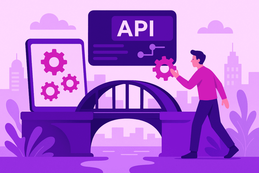 Business illustration that clearly visualises API, without text or logo | Ploko.nl