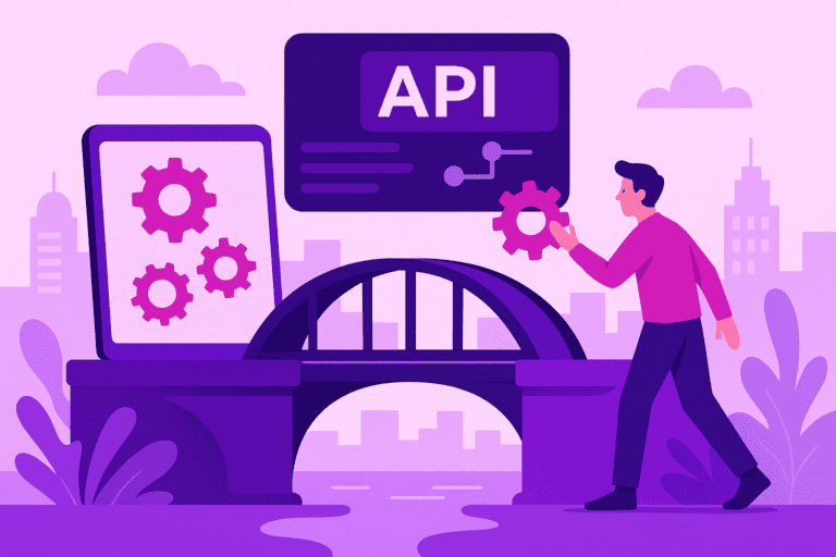 Business illustration that clearly visualises API, without text or logo | Ploko.nl