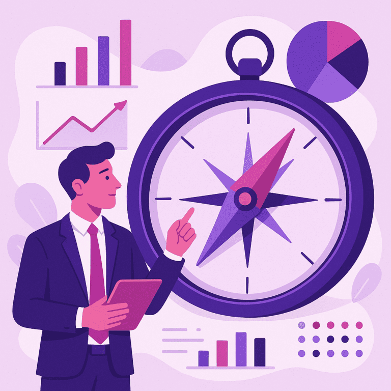 Zakelijke illustratie die Data-Driven Branding helder visualiseert, zonder tekst of logo | Ploko.nl
