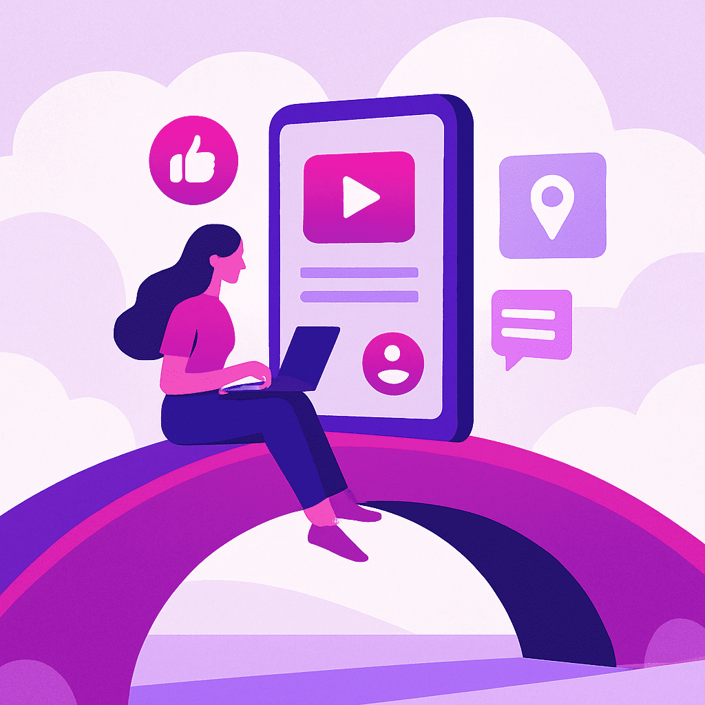 Zakelijke illustratie die Digitale beleving helder visualiseert, zonder tekst of logo | Ploko.nl