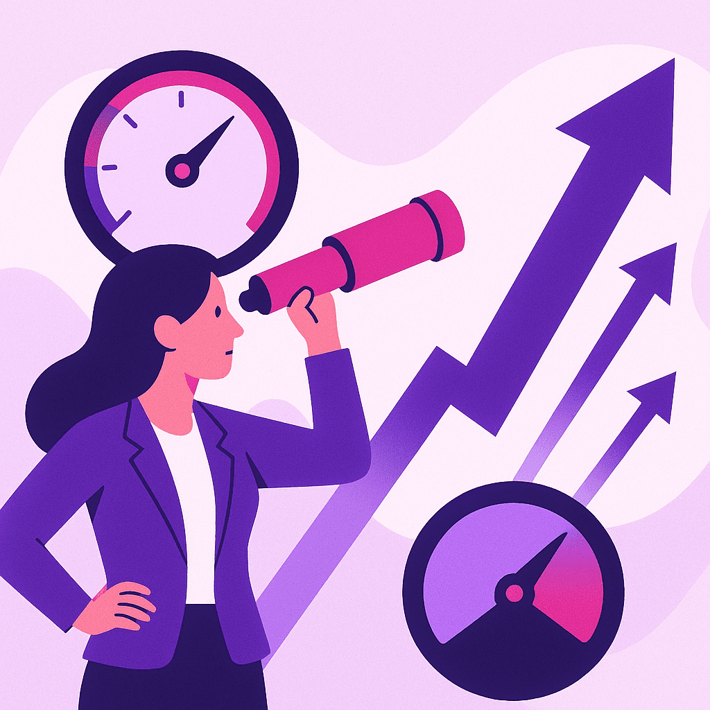 Illustrazione aziendale che visualizza chiaramente il Performance Marketing, senza testo o logo | Ploko.nl