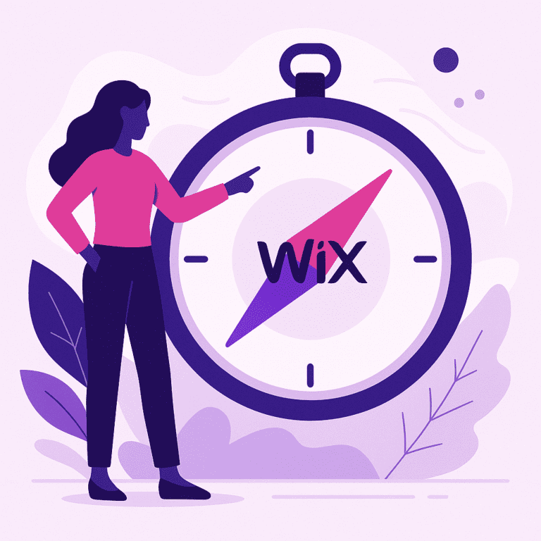 Zakelijke illustratie die Wix helder visualiseert, zonder tekst of logo | Ploko.nl