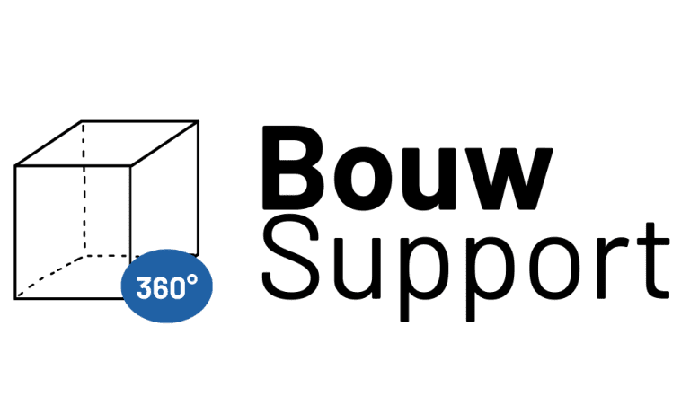 Bouw Support logo met 360 graden icoon voor ploko.nl webdesign en marketing