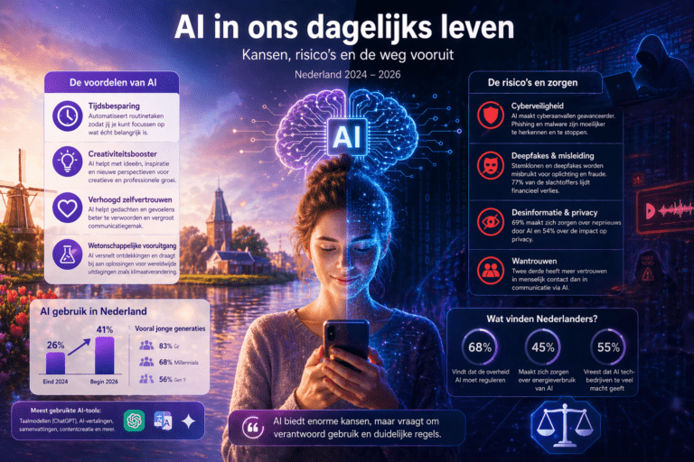 AI in ons dagelijks leven in Nederland met voordelen risico’s en groei van kunstmatige intelligentie tussen 2024 en 2026