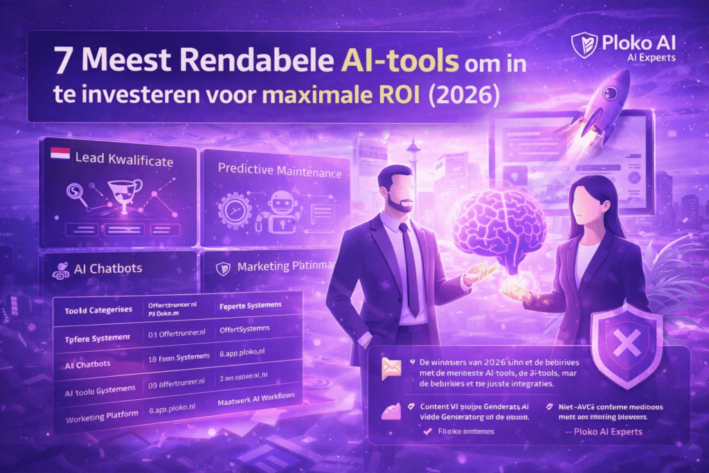 7 meest rendabele AI-tools van 2026 voor maximale ROI volgens Ploko