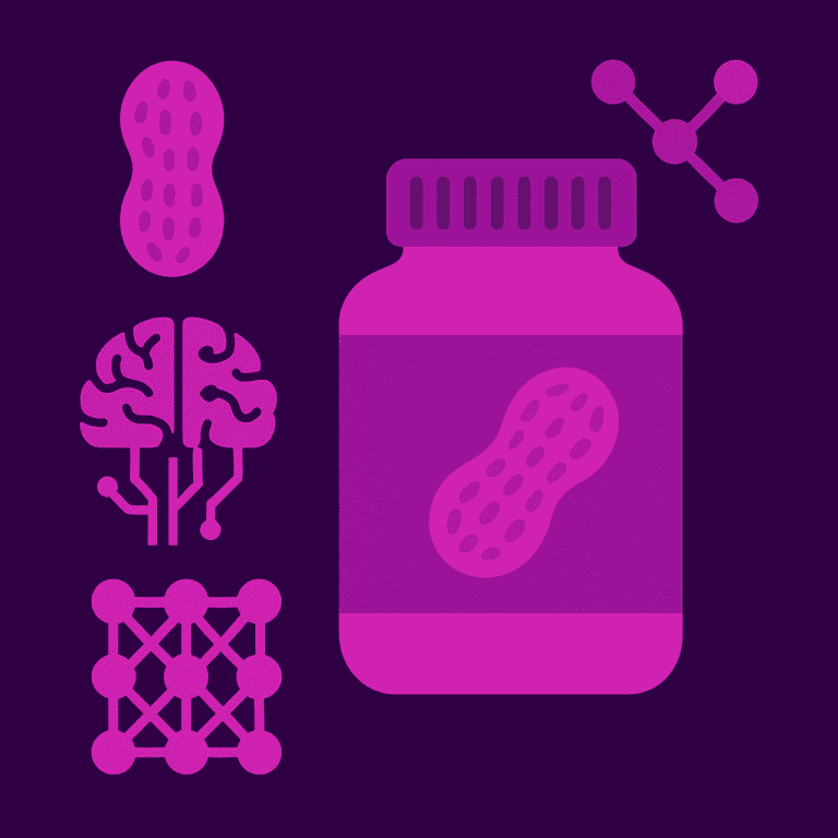 Pindakaas en AI-concept met hersens en pot illustratie